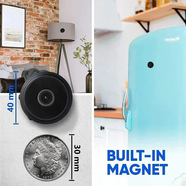 Portable 1080p HD Camera with Night Vision and Motion Detection Alerts