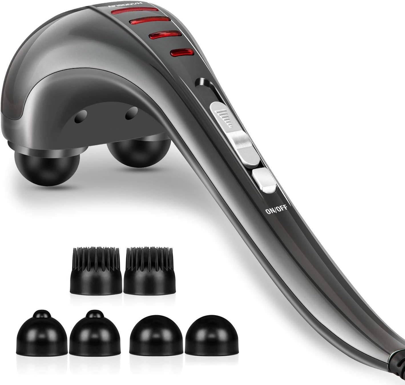 Deep Tissue Percussion Massager with Dual Head and Three Interchangeable Nodes, 3500 Pulses Per Minute