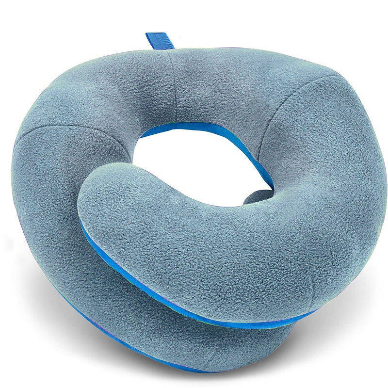 Adjustable Neck Pillow with Dual Fabric Shell and Three-Position Arms, Machine Washable