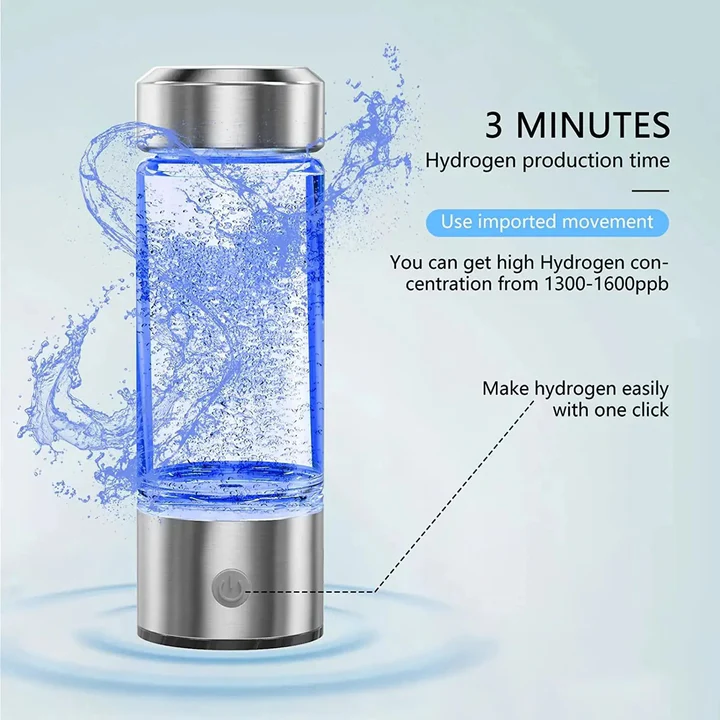 Rechargeable Hydrogen Water Generator with Transparent Chamber and One-Button Operation