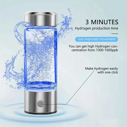 Rechargeable Hydrogen Water Generator with Transparent Chamber and One-Button Operation