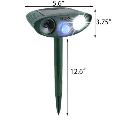 Solar Powered Ultrasonic Animal Repeller with Motion Sensor and Flashing Light, 4-Pack