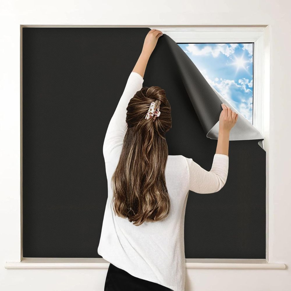 Static Cling Blackout Window Shade with Heat Blocking and Reusable Positioning