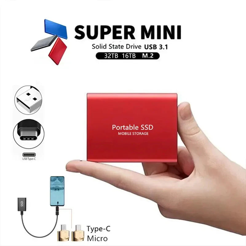 External SSD with High-Speed Data Transfer and Universal Compatibility, Ultra-Thin Design