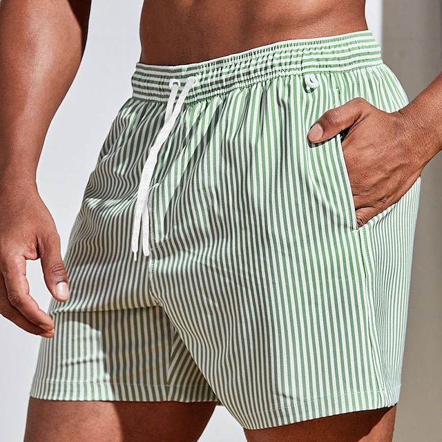Men's Swim Trunks with Adjustable Drawstring and Relaxed Fit