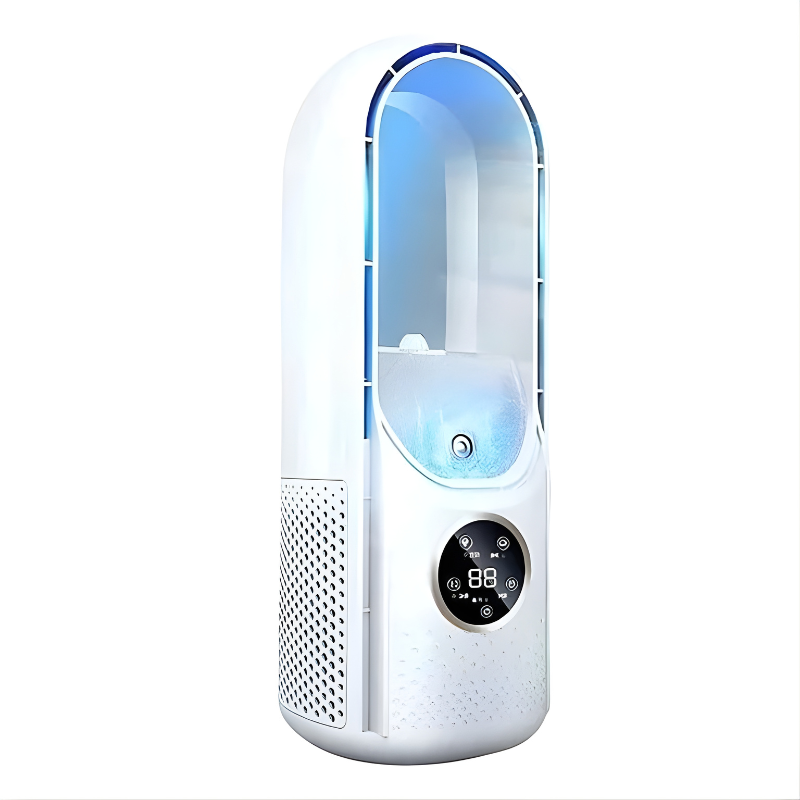 Bladeless Air Cooler with Refillable Cooling Pads and Adjustable Fan Speed
