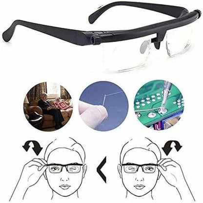 Adjustable Dial Glasses for Near and Far Vision with Independent Lens Control