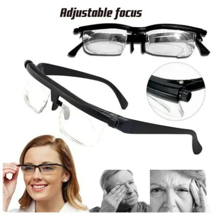 Adjustable Dial Glasses for Near and Far Vision with Independent Lens Control