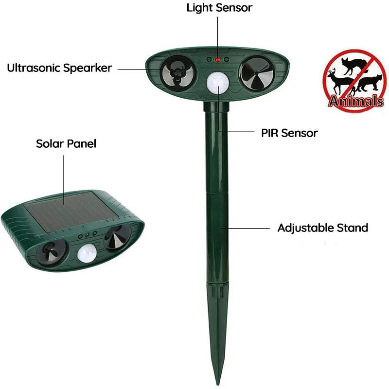 Solar Armadillo Repeller with Motion Sensor and 30ft Detection Range