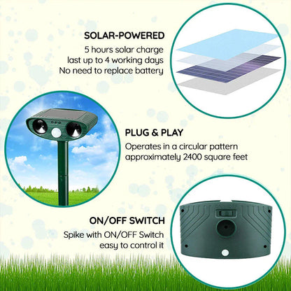 Solar Armadillo Repeller with Motion Sensor and 30ft Detection Range