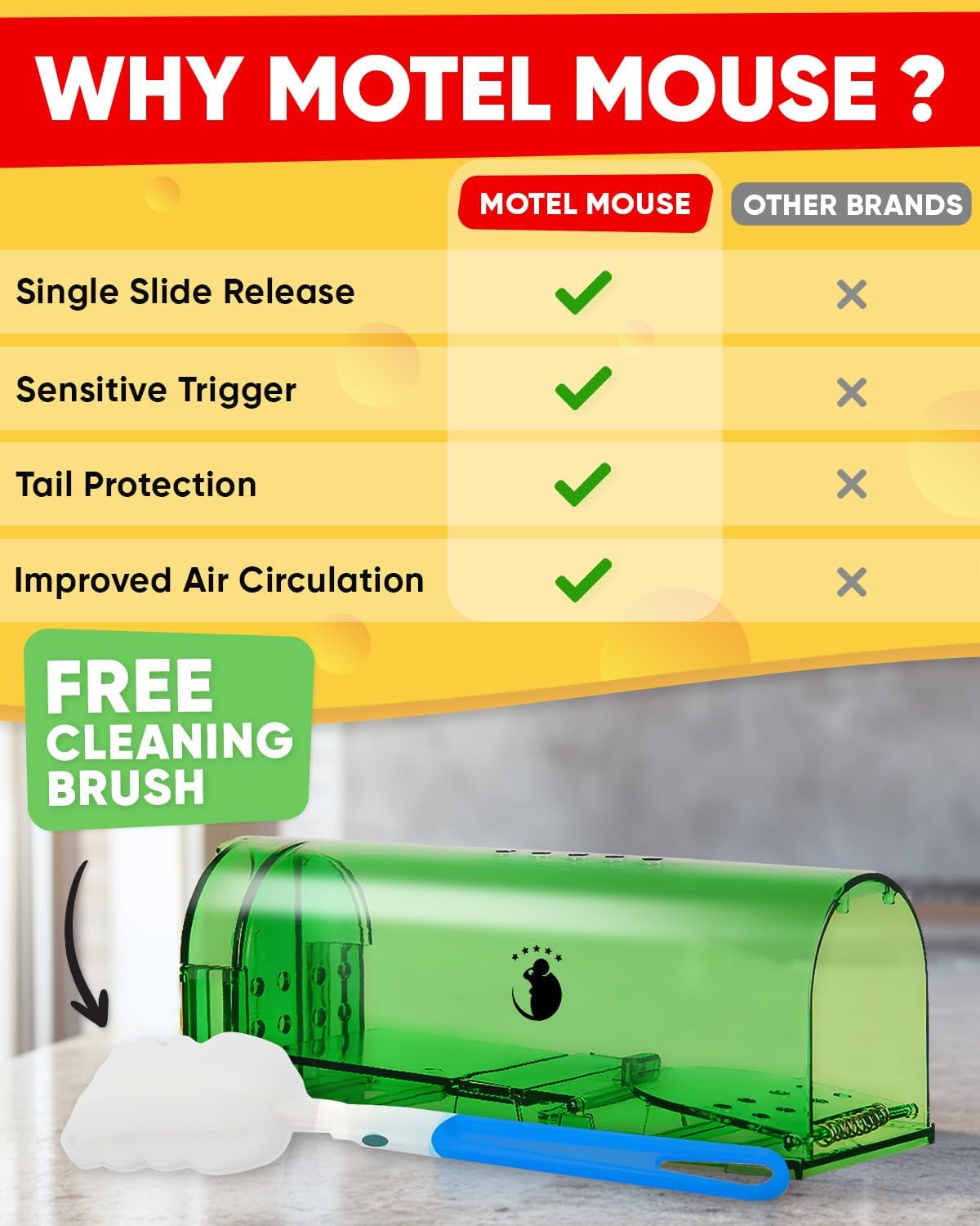 Live Capture Mouse Trap with Pivot Door and Clear Viewing Window, 4-Pack