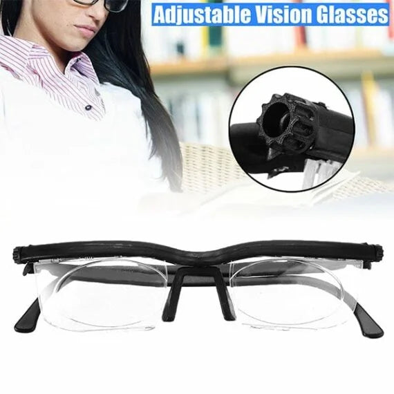 Adjustable Dial Glasses for Near and Far Vision with Independent Lens Control