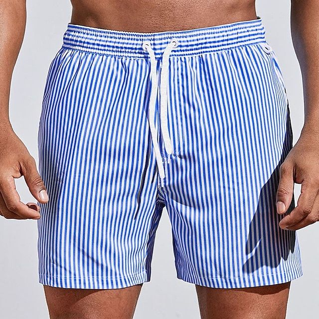 Men's Swim Trunks with Adjustable Drawstring and Relaxed Fit