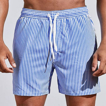 Men's Swim Trunks with Adjustable Drawstring and Relaxed Fit
