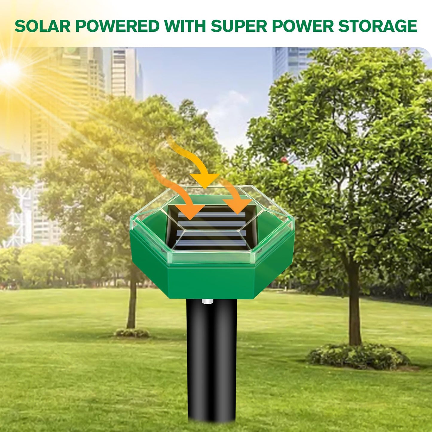 Solar Mole Repeller Spike with Underground Pulse Vibration and Rechargeable Battery, 465 Sq Ft Coverage