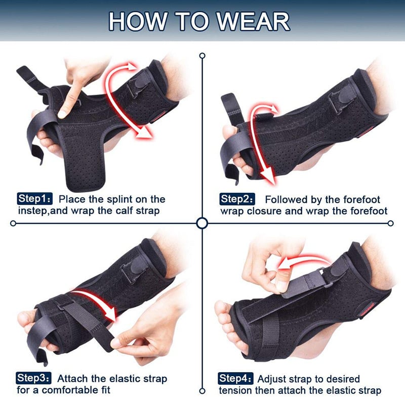 Adjustable Night Splint for Heel and Arch Support During Sleep