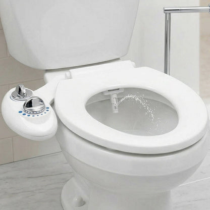 Bidet Attachment with Retractable Nozzle and Adjustable Water Pressure, Steel Braided Hose