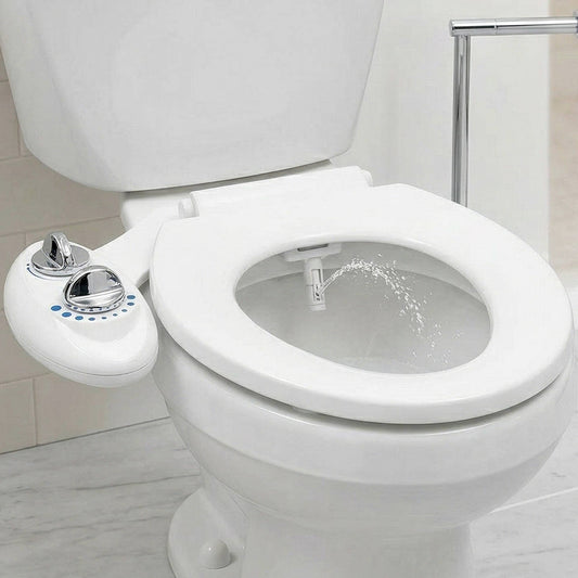 Bidet Attachment with Retractable Nozzle and Adjustable Water Pressure, Steel Braided Hose