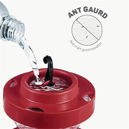 Red Hummingbird Feeder with 8 Ports and Bee Blocking, 16oz Capacity