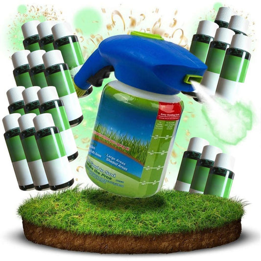 Liquid Grass Seed Spray with Hose Attachment and Fiber Mulch Coating