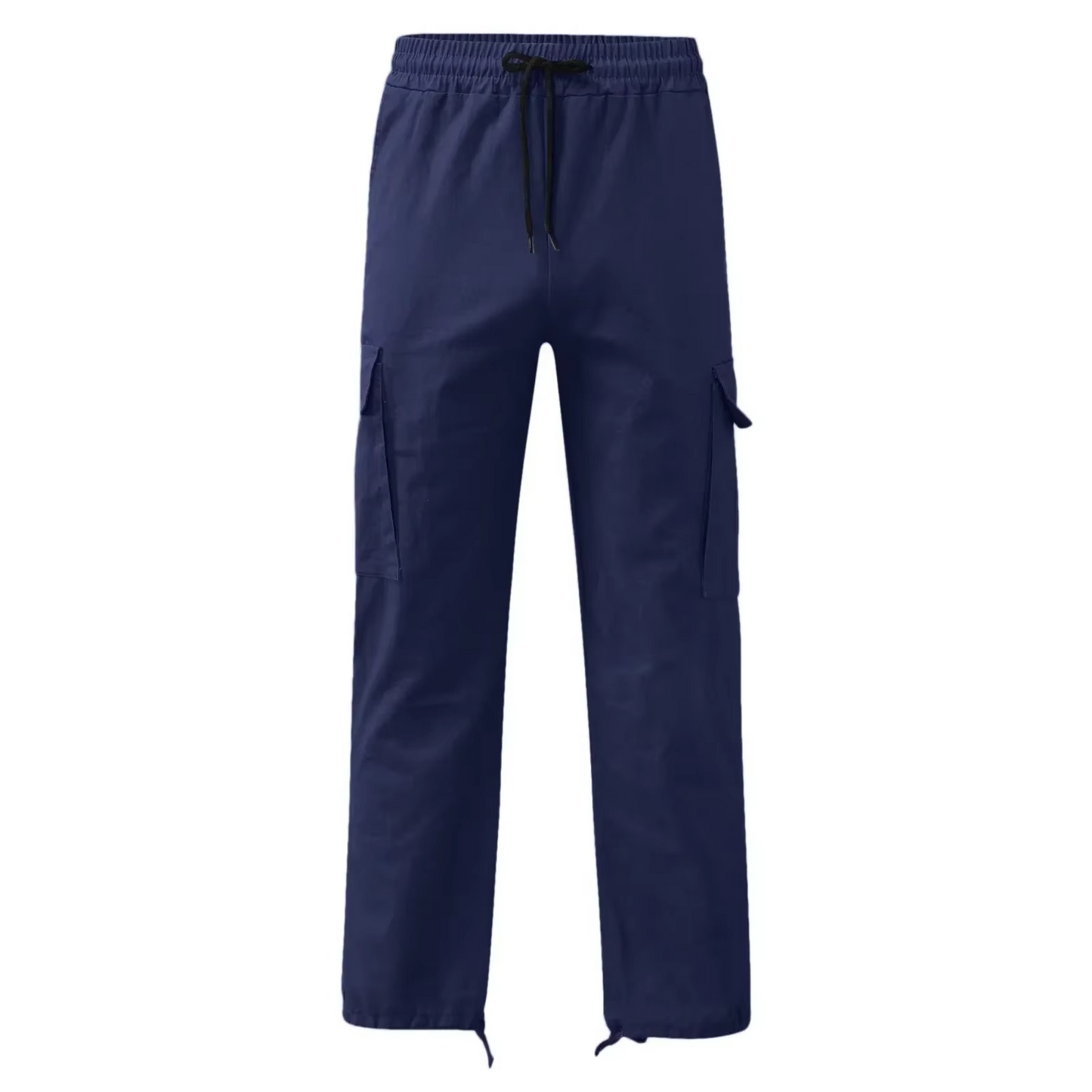Men's Cargo Pants with Adjustable Drawstring and Multiple Pockets