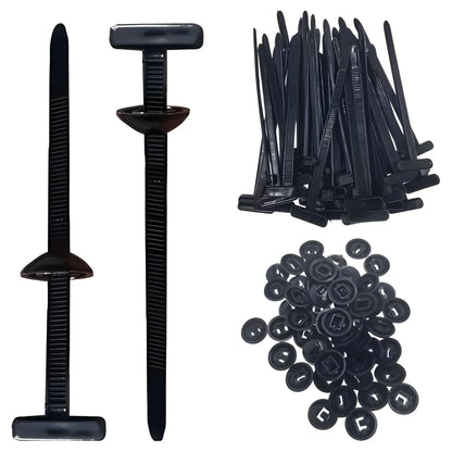 Heavy Duty Nylon Cable Ties with Self Locking Head and Weather Resistant Layout, 50 Pack