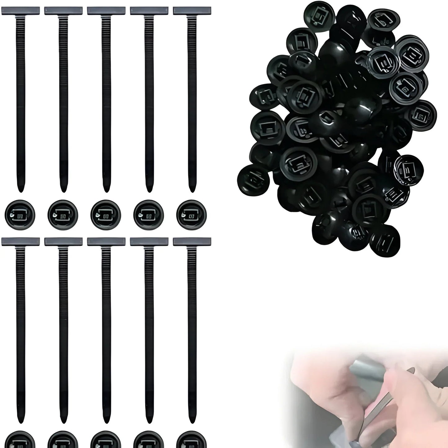 Heavy Duty Nylon Cable Ties with Self Locking Head and Weather Resistant Layout, 50 Pack