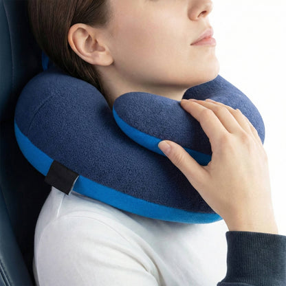 Adjustable Neck Pillow with Dual Fabric Shell and Three-Position Arms, Machine Washable