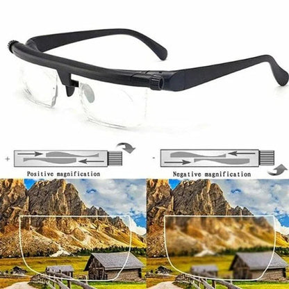 Adjustable Dial Glasses for Near and Far Vision with Independent Lens Control
