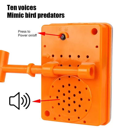Solar Bird Repeller with Rotating Mirror Panels and Predator Sounds, Telescopic Pole