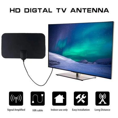 Indoor TV Antenna with 49.7 Mile Range and 10 Foot Cable