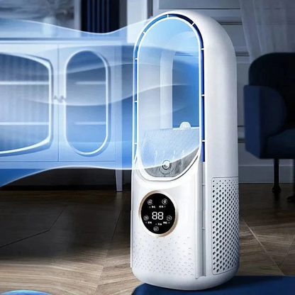 Bladeless Air Cooler with Refillable Cooling Pads and Adjustable Fan Speed