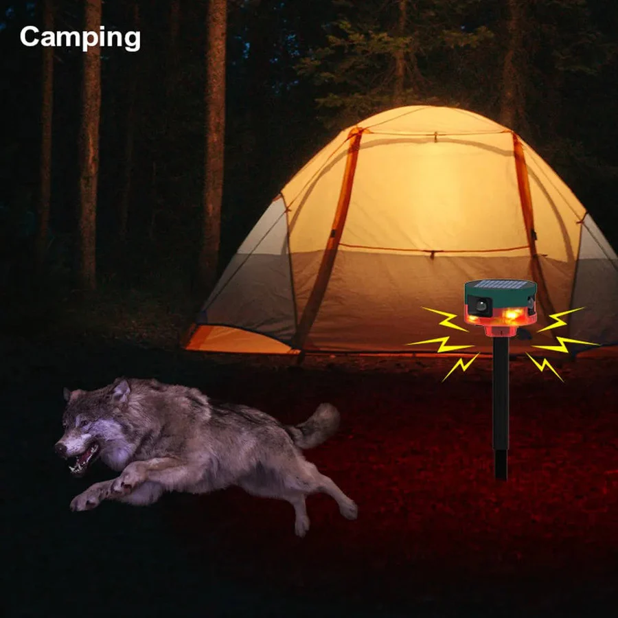 Solar Animal Repeller with Motion Sensor and LED Flash, 26ft Coverage