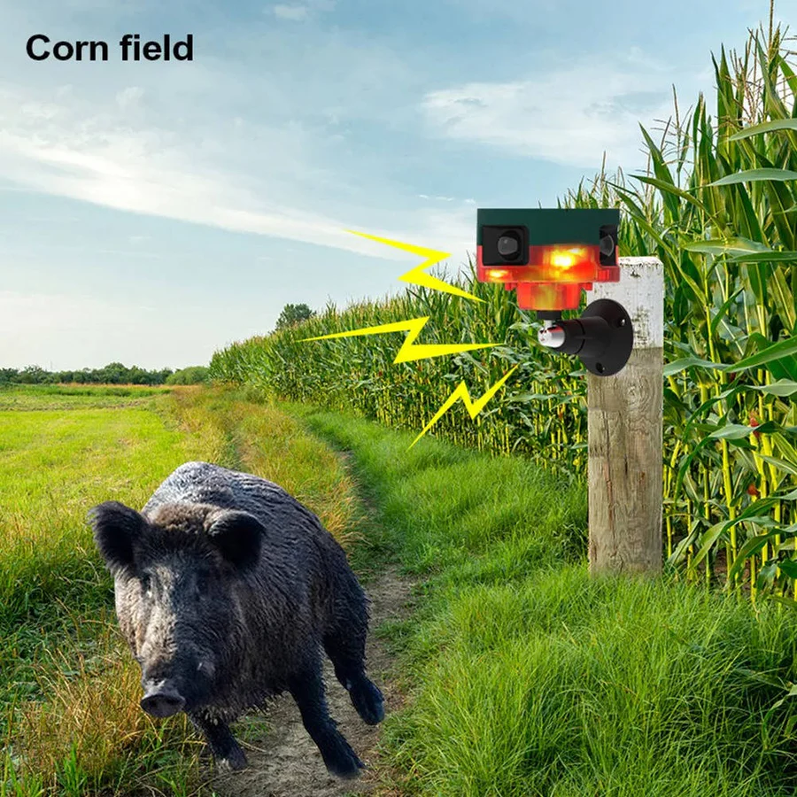 Solar Animal Repeller with Motion Sensor and LED Flash, 26ft Coverage