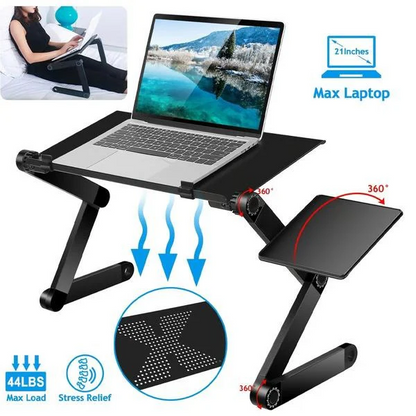 Adjustable Laptop Stand with 360 Degree Leg Rotation and Detachable Mouse Plate