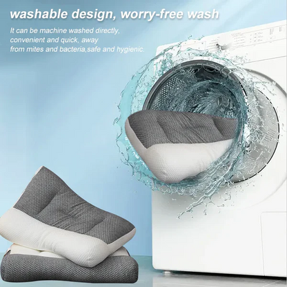Contoured Neck Pillow with Multi-Zone Design and Ear Cutouts, Machine Washable