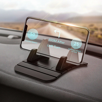 Dashboard Phone Holder with Silicone Grip and Friction Suction Mount