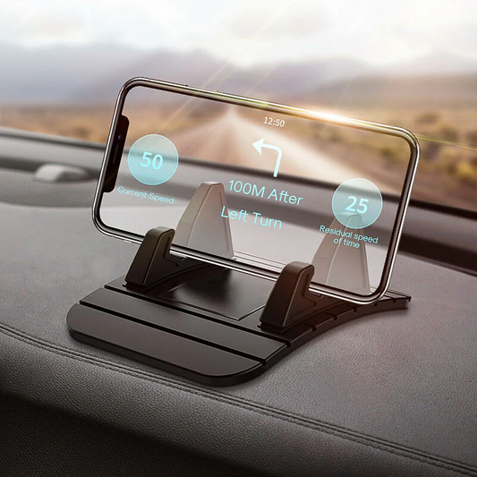 Dashboard Phone Holder with Silicone Grip and Friction Suction Mount