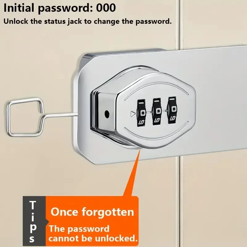 3-Digit Combination Cabinet Lock with 1,000 Code Options and Rust-Resistant Design