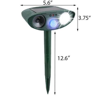 Ultrasonic Chipmunk Repeller with Motion Sensor and LED Flash, Solar Powered