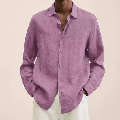 Men's Long Sleeve Linen Shirt for Everyday Wear