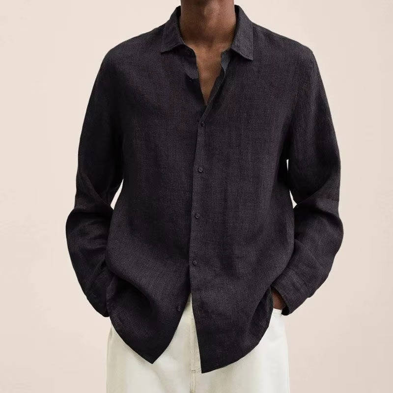 Men's Long Sleeve Linen Shirt for Everyday Wear