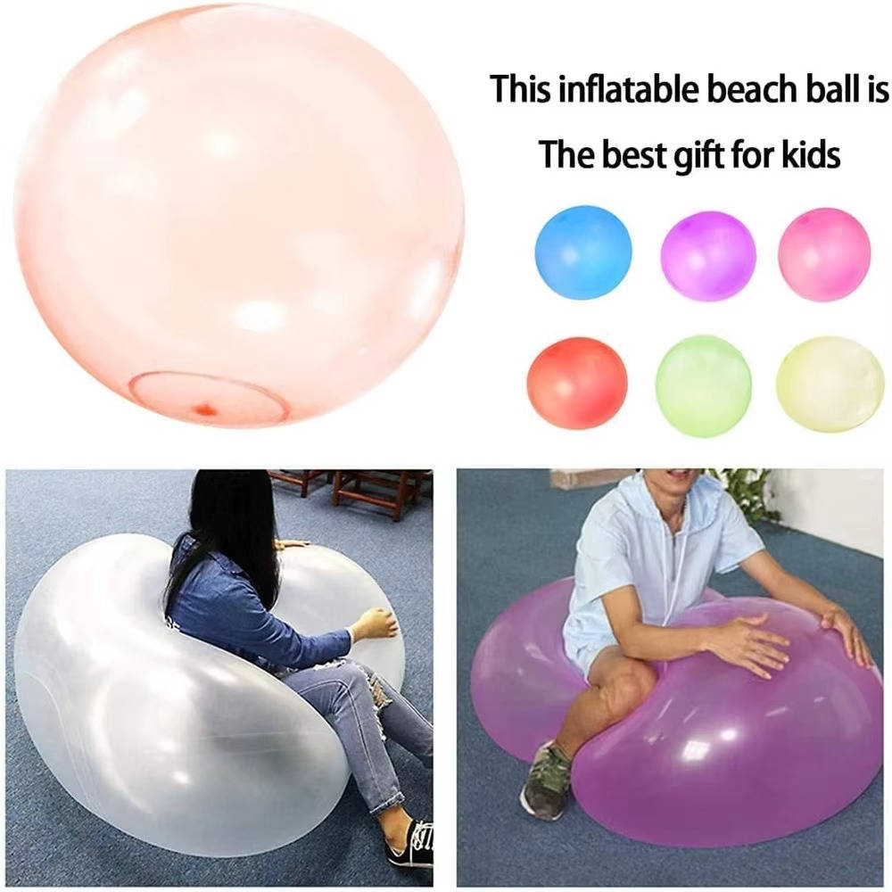 Giant Jelly Balloon Ball Set with Transparent Flexible Design and Air or Water Filling, 3 Pack