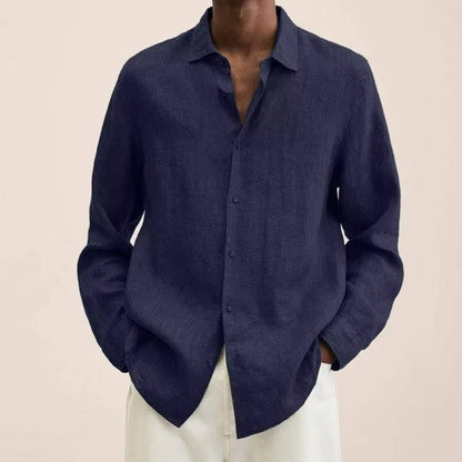 Men's Long Sleeve Linen Shirt for Everyday Wear
