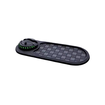 Dashboard Car Phone Mount with Telescopic Spring Grip and Storage Compartments