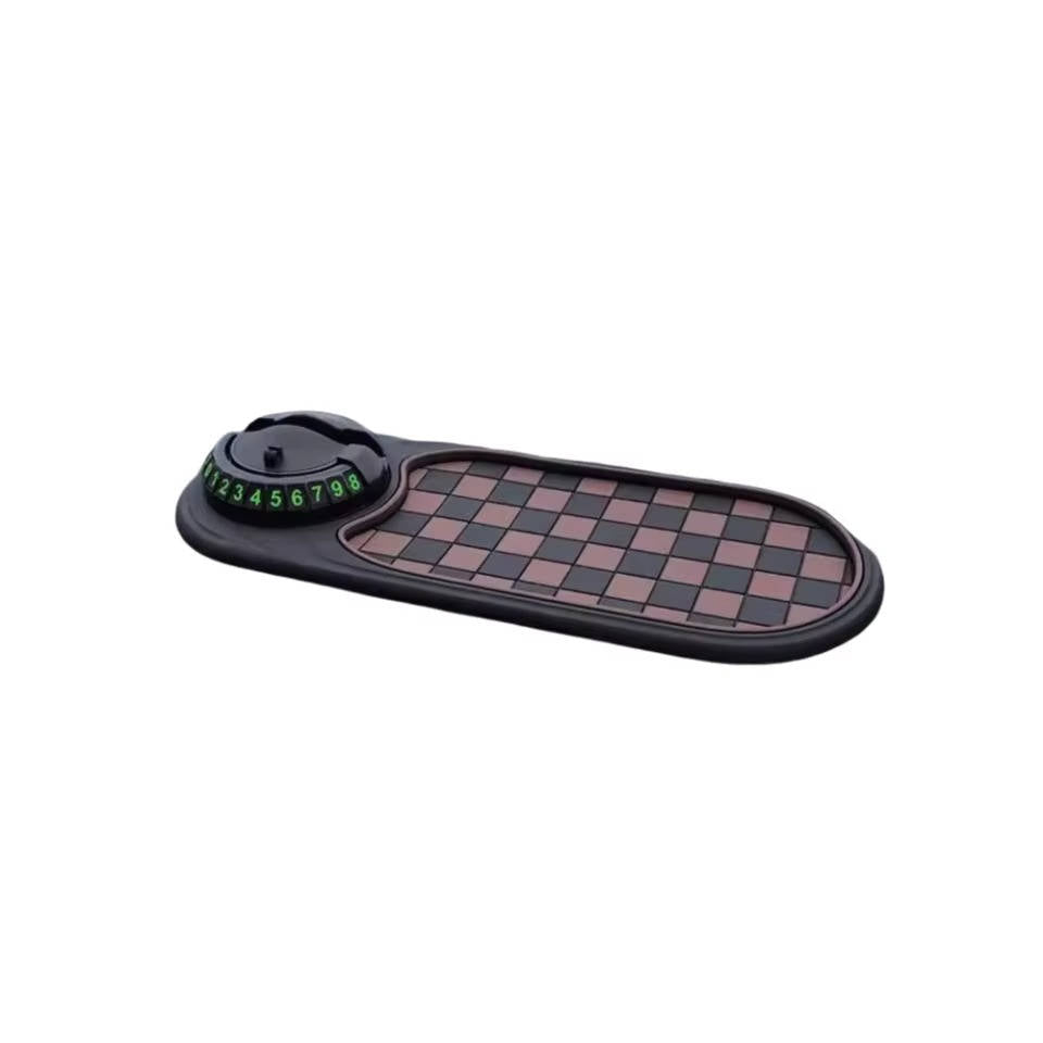 Dashboard Car Phone Mount with Telescopic Spring Grip and Storage Compartments