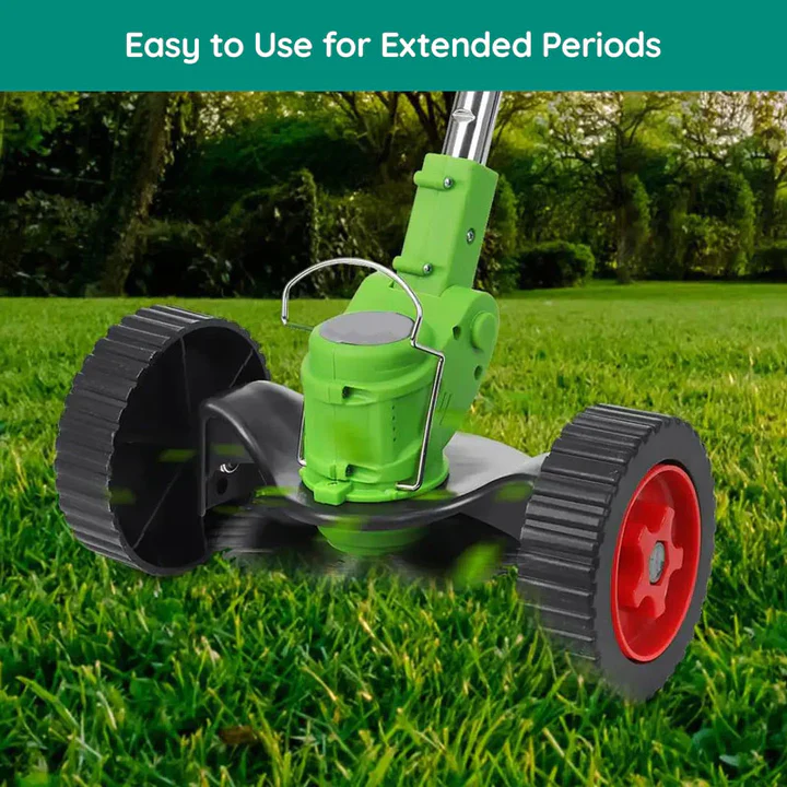 Cordless Grass Trimmer with Dual Blade System and Adjustable Handle, 40 Minute Runtime