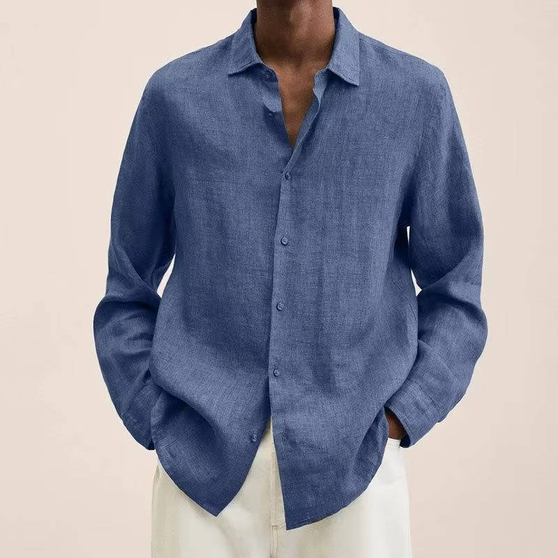 Men's Long Sleeve Linen Shirt for Everyday Wear