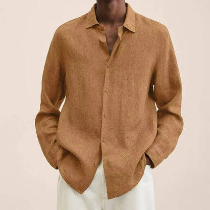Men's Long Sleeve Linen Shirt for Everyday Wear