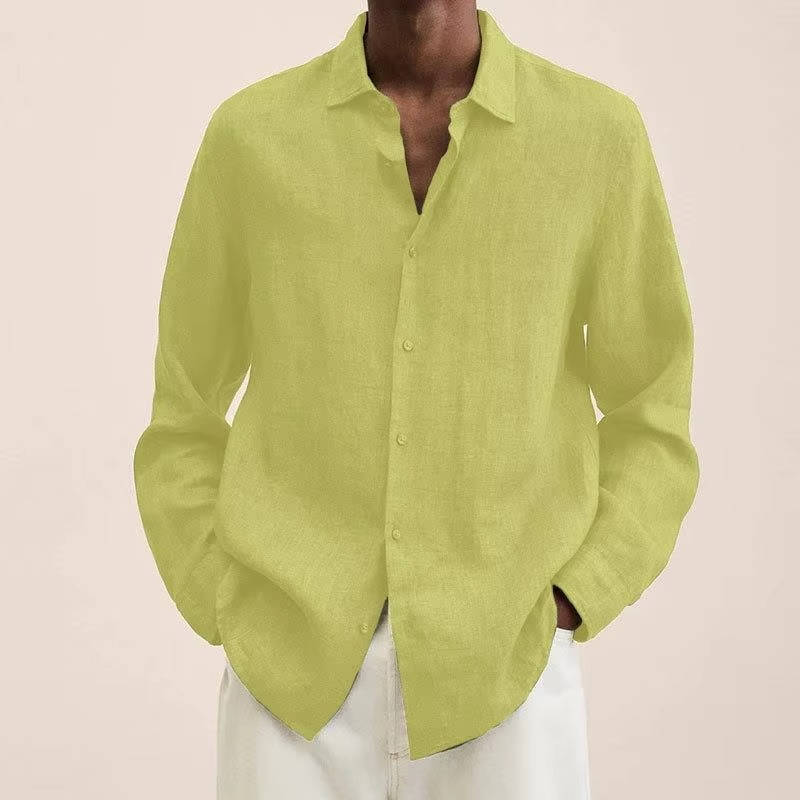 Men's Long Sleeve Linen Shirt for Everyday Wear
